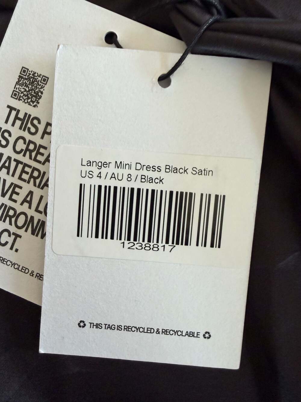 Princess Polly Langer Mini Dress Black Satin Backless Halter Size 4 - Picture 6 of 6